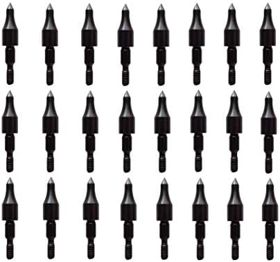 Erewa Pack of 24 Black Screw-in Archery Field Points Arrow for Target Practice Shooting,100 Grain Each