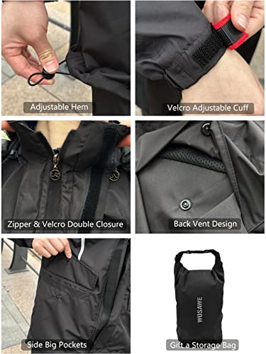 Wosawe Motorcycle Rain Jacket Mens Cycling Waterproof Reflective Coat, Green Xl #TOP4