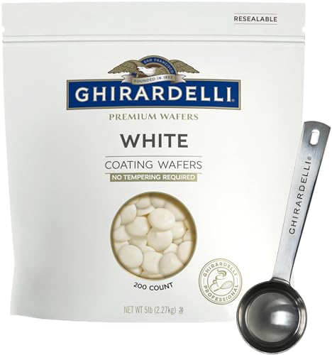 Ghirardelli White Premium Coating Wafers, 5 Lb Bag With Ghirardelli Stamped Barista Spoon