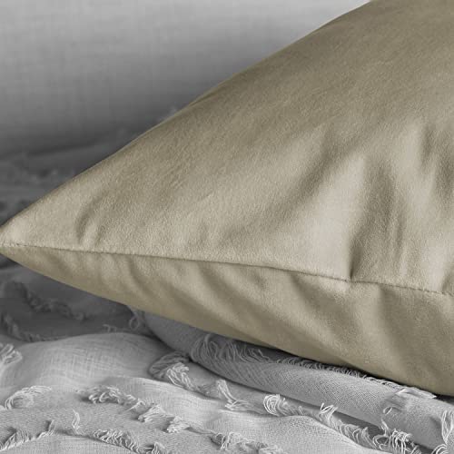 Image of HPD Half Price Drapes Cushion Cover 18 x 18 Heritage Plush Velvet - VPYC-161204-CC18PR - Pair, Light Beige