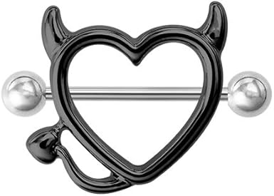 LIUJIR Horn Devil Stainless Steel Breast Piercing Jewelry,Nipple
