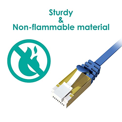 Cable LAN plano azul metálico CAT7 5m ELECOM miniatura 7