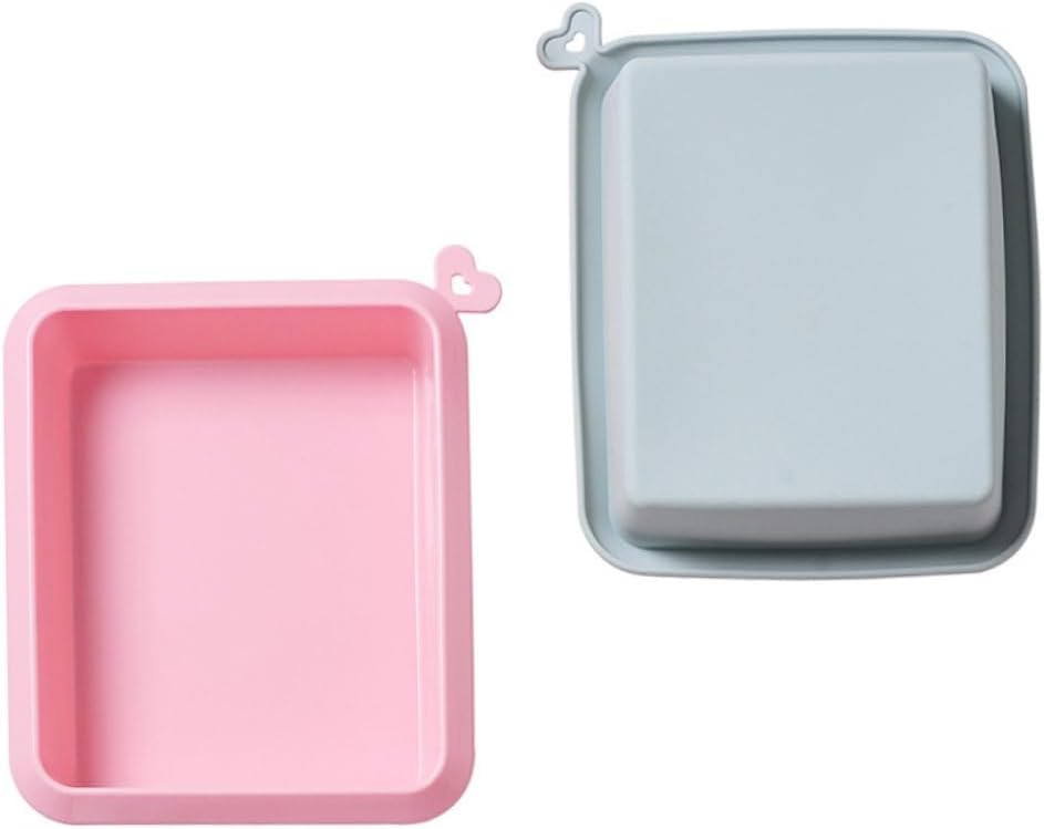 2pcs Silicone Baking Molds Non-stick Household Cake Molds for Ice Cube Jelly Crafts Food Grade Silicone Bakeware Blue Pink Versatile Baking Tools