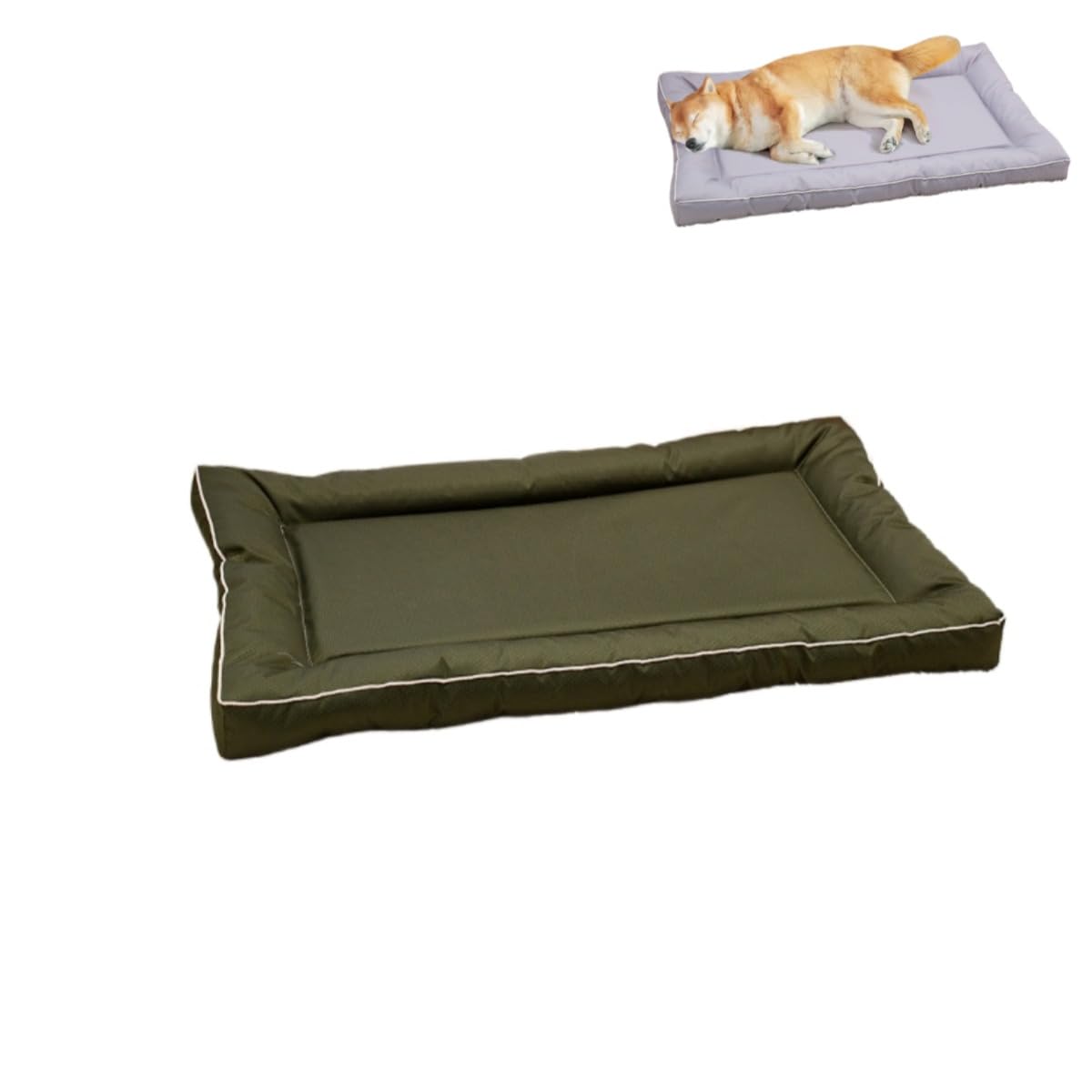 KEDAOLA Dog Crate Mattress, Waterproof Soft Kennel Pads Large, Summer Pet Sleeping Mattress Kennel, Pet Bed for Small Medium Large Dogs and Cats (dark green.,110 x 65cm)