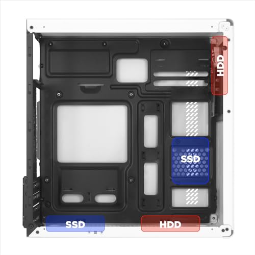 Nuwo Eguera A123 Gabinete compacto MicroATX para PC de escritorio Torre Mini 0.6MM SPCC, USB 3.0, Paneles laterales de malla, Blanco miniatura 5