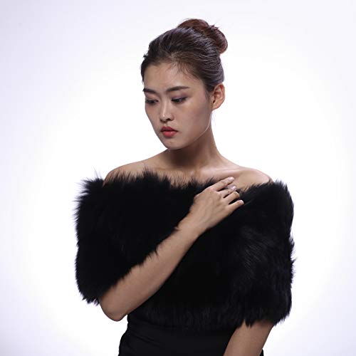 BeFur Womens Real Fox Fur Shawl Wraps | Girls Wedding Party Shrug Stoles3