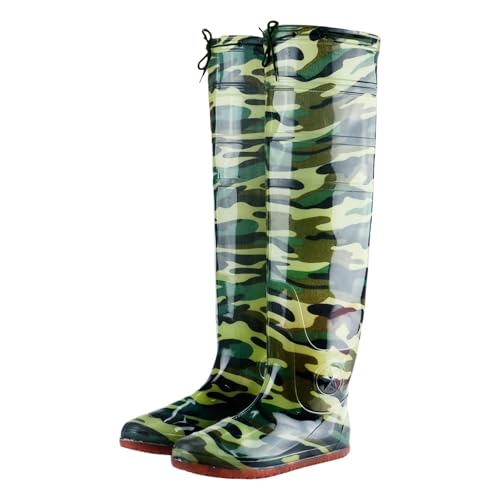 Fishing Waders for Man Woman, Waterproof Camo Hip Wader for Men Women with Boots, Nylon PVC Breathable for Fly Fishing Hip Boot, Anti-Slip Rubber Sole for Hunting(6)