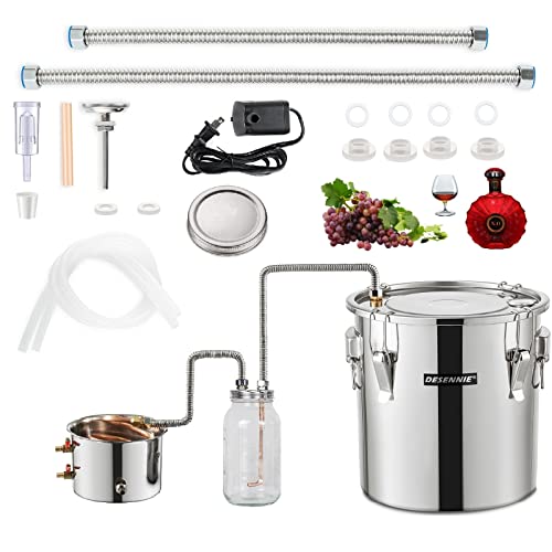 Image of Shine Still Alcohol Distiller 8 Gallon with Stainless Steel Pot Glass Thumper Keg Copper Coil Thermometer Water Pump Home Brewing Kit for Wine Making Whisky Brandy Vodka