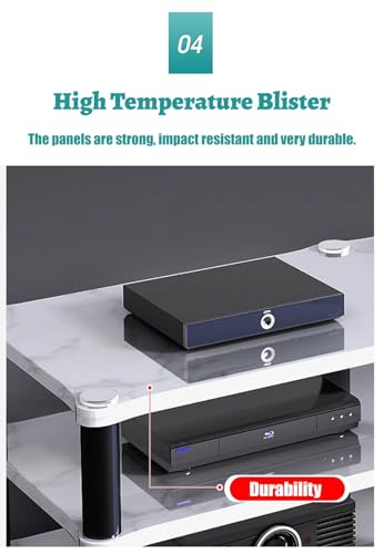 Mueble Equipo Hifi Gabinete de Audio con Receptor Estéreo Vintage para Almacenamiento, Soporte de Piso para Componentes de AV de Cine en Casa, Soportes de Rack para Consolas Estéreo(H 37cm (14 5/8")) - imagen 6