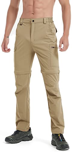 AREOUTS Masculino Calça de Caminhada Masculina Conversível com Zíper, Leve, À Prova D'Água, Secagem