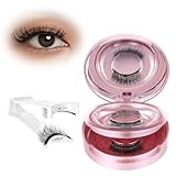 YBEATY 2 Paar Wiederverwendbares Magnetische Wimpern mit Applikator Wasserdicht kein Kleber nötig 3D Wimpern-magnetisch Kein Eyeliner Erforderlich Für Tägliches Make-up Dating Hochzeit Party