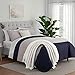 Serta ComfortSure Soft 3-Piece King/ Cal King Quilt Bedding Set, Includes Bedspread/Coverlet and Pillow Shams, Bedding for All Seasons, Machine Washable, Navy