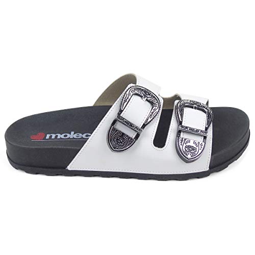 Tamanco Feminino Slide Moleca Birken Fivelas 5436.102 na cor Branco (34)