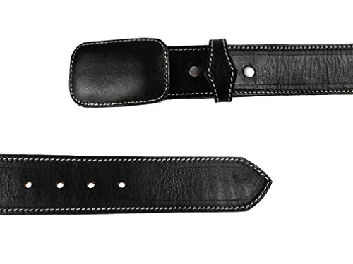 2” Men`s Heavy Duty Leather Work Belt Hand Made Color Brown/Black2