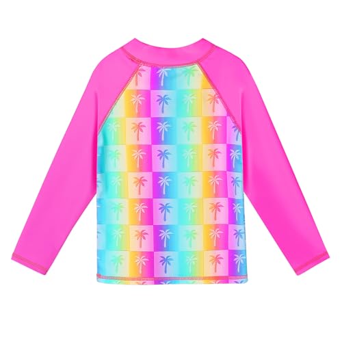 Image of TFJH E Girls Long Sleeve Swimsuits Skirt 2-Pieces Rash Guard Set Sun Protection UV 50+