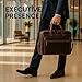 Luxorro Full Grain Leather Briefcase for Men, Top Choice Gifts, Handcrafted Laptop Bag with Multiple Compartments and Brass Hardware, Fits 15.6 Inch Laptop