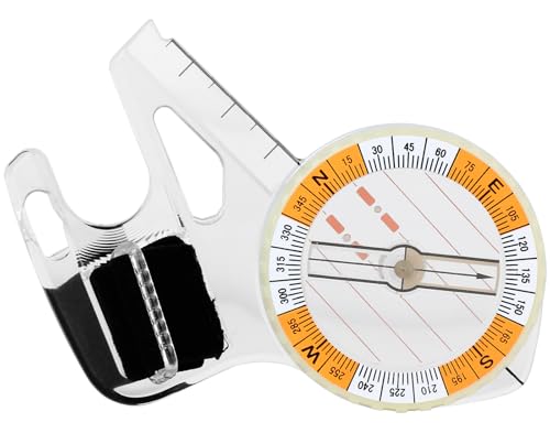 Orienteering Thumb Compass Basic Aim Elite Training Competition Race Compass for Outdoors Sports Foot Cross-Country Directional Movement Match Tournament Contest Athletics Student Kid