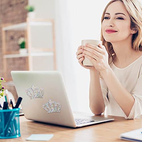 4 Pieces Crystal Crown Car Stickers(2.36X1.96 Inches) Bling Rhinestone Decals Princess Crown Self-Adhesive Bling Car Window Stickers For Car Window Laptops Luggage Bumper Decoration #TOP4