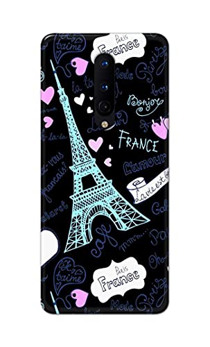 Image of PRINTFIDAA Lovers Famous Place Eiffel Tower in Paris Printed Designer Hard Back Case Cover for OnePlus 8 (6.55 inch) -(UO) MVN1003