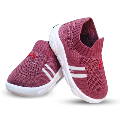 TrendStation:- Kids Knit Slip-on Walking Shoes, Attractive Colour's, Breathable Mesh, Lightweight Comfort Sneakers for Toddlers3