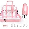 MOFASVIGI Large Clear Tote Bags Stadium Approved for Men Women Transparent PVC Shopping Bag Waterproof See Through Bag with Handles for Lunch, Stadium, Concerts, Sports Games, Leisure Occasion (PINK) #3
