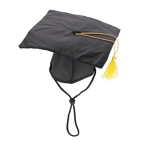 COLLBATH Custom Black Dog Graduation Cap with Tassels Pet Headgear for DIY Party Accessories Suitable for Dogs Non Harmful Design