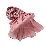 HURESON Women Premium Hijab Head Scarf Lightweight Shimmer Scarves Crepe Wedding Shawls and Wraps for Evening Dresses Shiny (Deep Pink 12#)