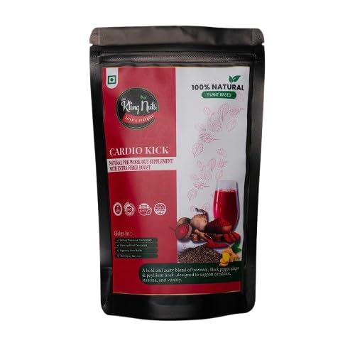Cardio Kick Natural Pre-Workout Supplement Powder with Beetroot, Dry Ginger, Black Pepper & Psyllium Husk | Plant-Based Daily Energy & Stamina Support | High Fiber Fitness | 150g-image-11