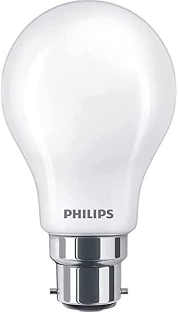 Philips LED Classic A60 Frosted Light Bulb [B22 Bayonet Cap] 40W, Warm White 2700K, Non Dimmable
