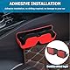 JNNJ Brillenetui Auto Sonnenbrillen, Brillenetui Halterung Selbstklebend mit Filzpolsterung, Sonnenbrillenhalter Brillenetui, Innenraum Autozubehör Brillen(Rot)