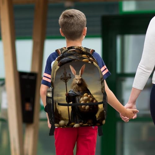 Sac à dos Happy Easter avec trousse d'école multicolore pour élève