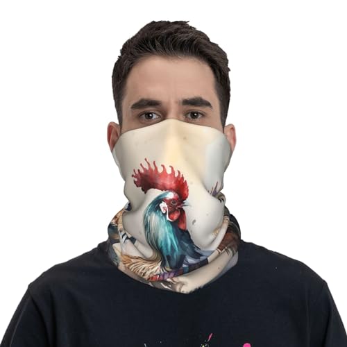 Pañuelo Bandana Vintage de Arte Abstracto de Gallos para Cuello y Rostro Unisex para Motociclismo, Ciclismo, Esquí y Fiesta miniatura 2