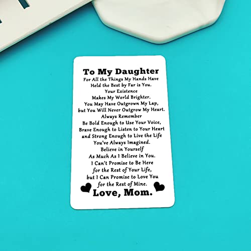 Xiahuyu Daughter Gifts from Mom Engraved Wallet Insert Card for Daughter Christmas Birthday Gifts Daughter Graduation Gifts Wedding Gifts Encouragement Gifts for Daughter4