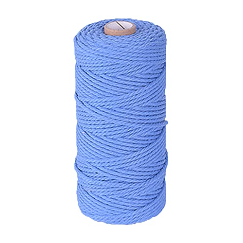 3mm X 109yards Macrame Cotton Cord Colored Cotton Rope Macrame Rope for Handmade Plant Hanger Wall Hanging Craft Making Macrame Supplies Blue