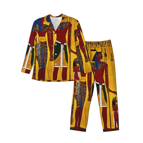 Pyjama homme 2 pièces Ancient Egypt Tribe à manches longues pour nuit et détente confortable