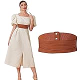 SUOSDEY Women Faux Leather Braided Waist Belt for Dress Elastic Stretch Belt for Ladies Wide Waist Belt for Women
