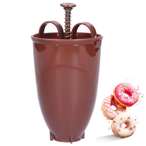 Donut Dispenser, Manual Donut Dropper Hand Squeezed Donut Batter Dispenser Reusable Pancake Dispenser Simple Design Doughnut Maker Machine(Coffee)