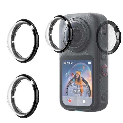 Tedubax �v���~�A�������Y�K�[�h Insta360 X6,10H�d�x�K���X�����Y�v���e�N�^�[ ���O���\�ȕی샌���Y�J�o�[ Insta 360 X6�A�N�Z�T���[�p ���h�~ �������x (1�Z�b�g - 2��)