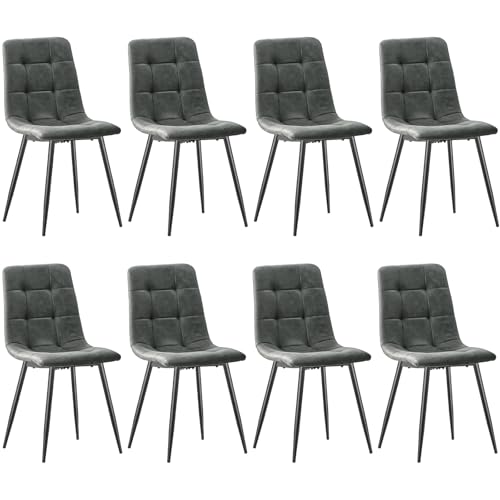 Anvofong Pack De 8 Sillas De Comedor,Tejido Técnico Sillas Cocina,Con Base Metálica Silla Acolchada,Sillas Salon,Adecuado Para Comedores, Salones, Cocinas, Dormitorios,Gris Oscuro Anvofong Pack De 8 Sillas De Comedor,Tejido Técnico Sillas Cocina,Con Base Metálica Silla Acolchada,Sillas Salon,Adecuado Para Comedores, Salones, Cocinas, Dormitorios,Gris Oscuro