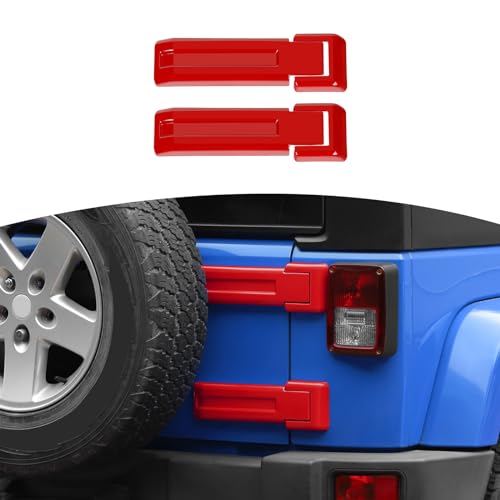 RT-TCZ capa de dobradiça para porta traseira de pneu sobressalente para Jeep Wrangler JK e Unlimited (vermelho, pacote com 2)