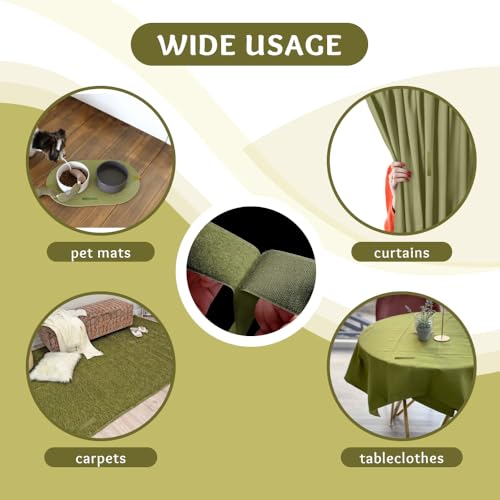 Image of 1.5 inch x 1 Yards Olive drab Wide Hook and Loop with Self Adhesive Tape Strong Sticky Back Roll Nylon Heavy Duty Strips Excellent Grip Fabric Softener for Home Office School Car Craft Organizer
