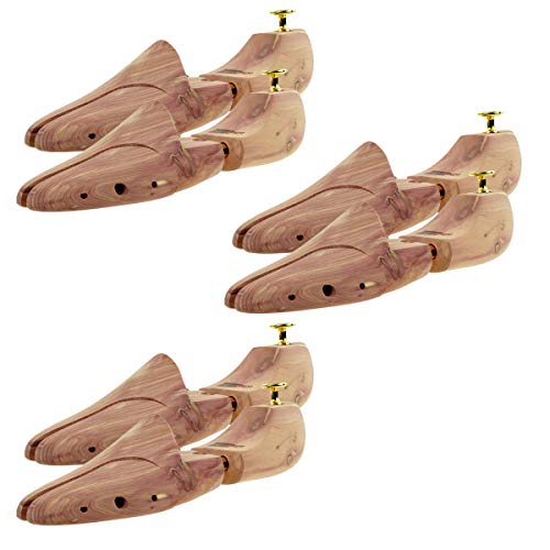 Sneakerprofi Lot de 3 paires d'embauchoirs en bois de cèdre véritable pour homme et femme avec double ressort Ajustement optimal et ventilation - Beige - Cèdre naturel, 36-37 Cover