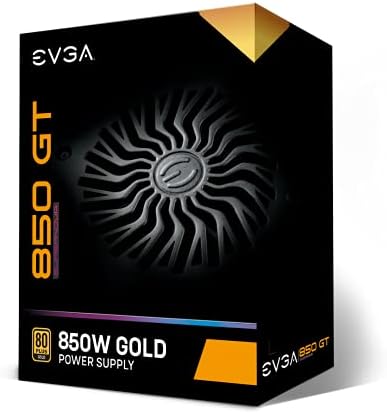 EVGA Supernova 850 Gt Power Supply, 80 Plus Gold 850W, Fully Modular, Auto Eco Mode With Fdb Fan, Includes Power on Self Tester, Compact 150Mm Size