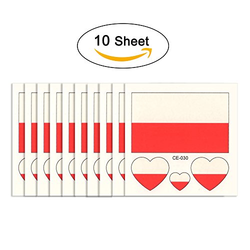 Joseche Drapeau national tatouage 10PCS tatouages temporaires à la mode