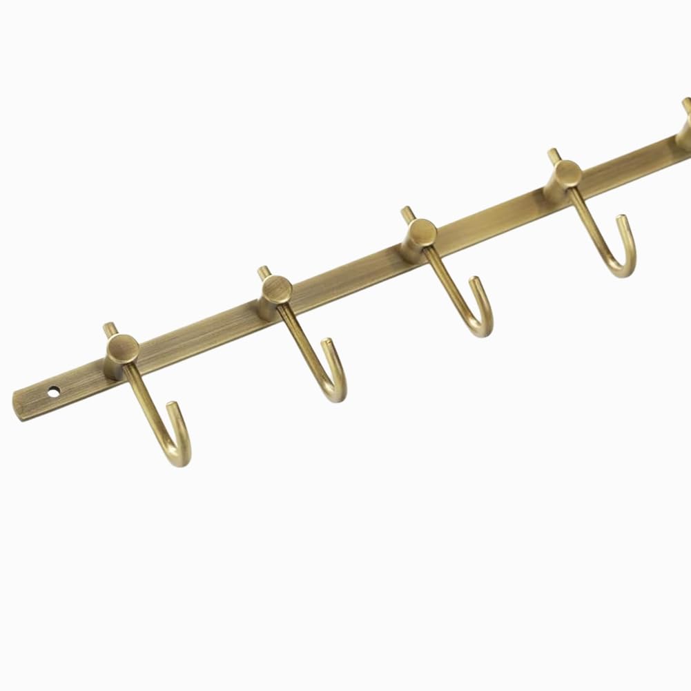 Littimoon Wall Mounted Coat Rack for Bathroom Kitchen Garage Bronze Towel Hook,Brass Row Hooks Rack