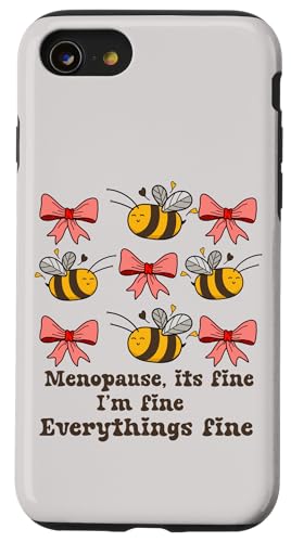 ���f�B�[�X Midlife Cute Bees its Fine Everythings Fine Menopause �X�}�z�P�[�X iPhone SE (2020) / 7 / 8 �p