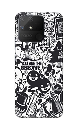 Image of Printed Hard Back Cover Case for Realme Narzo 50A Back Cover (Mixed Cartoon) -1302
