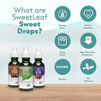 SweetLeaf Sweet Drops - منعم سائل Stevia بنكهة ، مستخلص Stevia العضوي ، خالٍ من السعرات الحرارية ، خالٍ من الغلوتين ، مناسب للكيتو ، غير معدّل وراثيًا ، نكهة طبيعية ، بديل للسكر - Stevia Clear ، 4 Fl Oz (حزمة من 3)