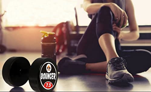 Image of ASG Bouncer Dumbbell 5kg Set / Rubber coated dumbells Pair / For Home Gym Exercise And Commercial Use / Full Body Workout And Strength Training Dumble For Men And Women / 10kg Weight.