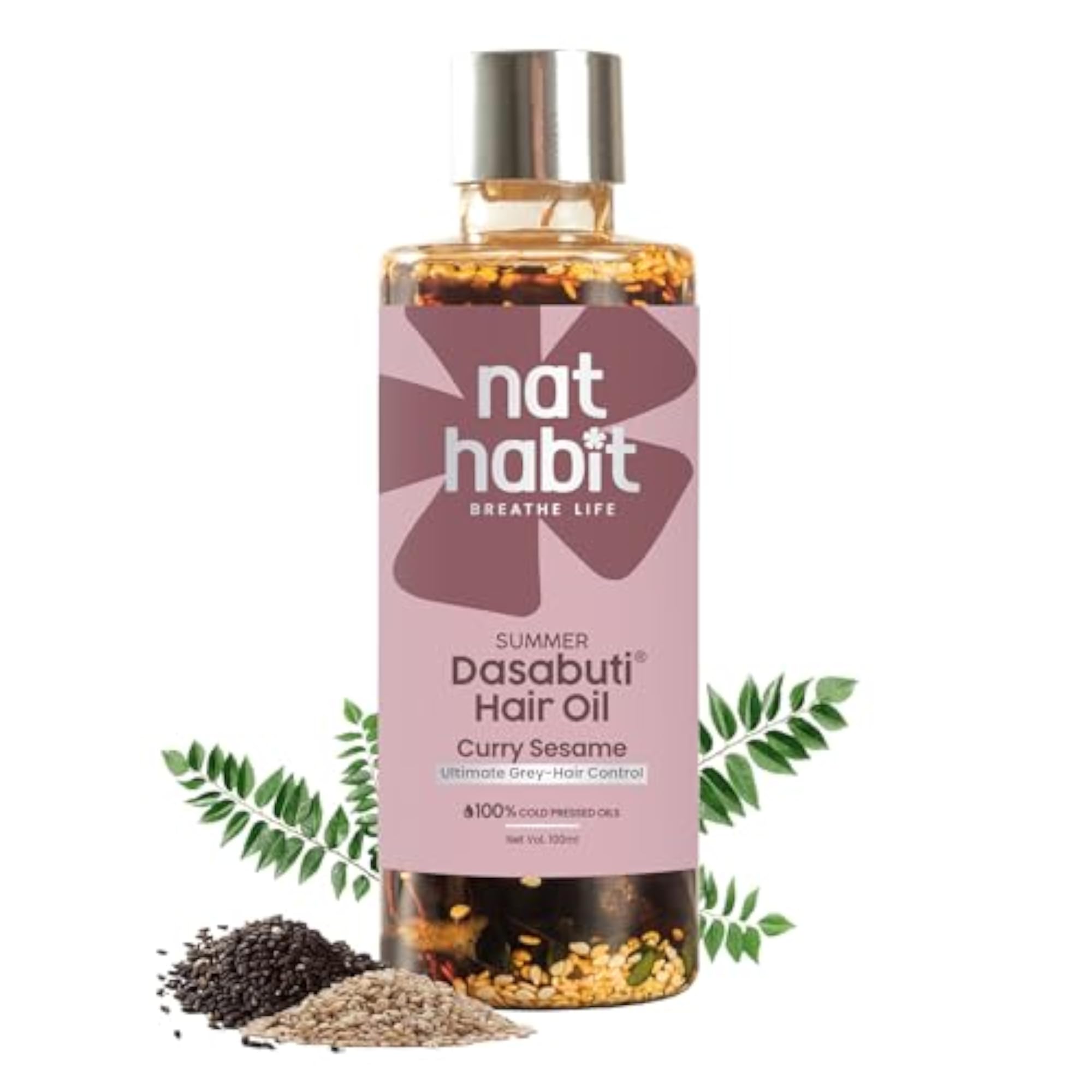 Curry Sesame Hair Oil with 16 Herbs, 100ml